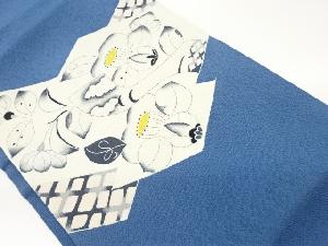 縮緬地手描き草花に雲模様名古屋帯